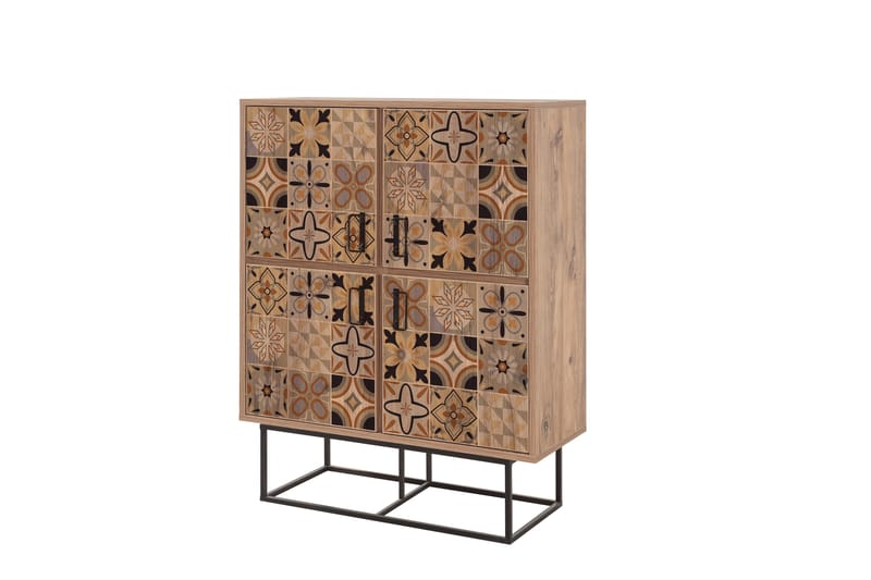 Quantum Solo Highboard 93x115 cm Svart/Brun - Hanah Home - Oppbevaring - Skap - Oppbevaringsskap