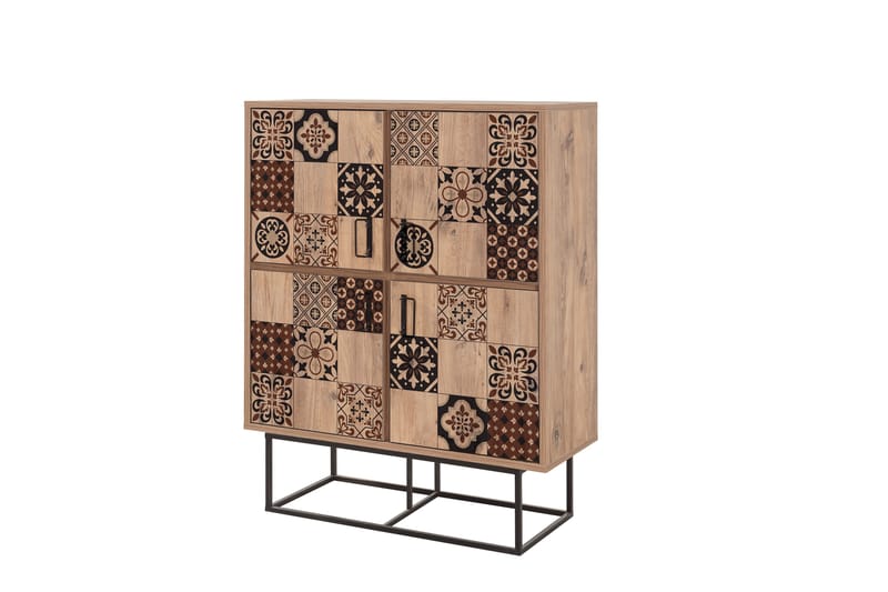 Quantum Solo Highboard 93x115 cm Svart/Brun - Hanah Home - Oppbevaring - Skap - Oppbevaringsskap
