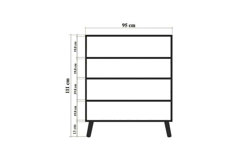 Posy Highboard 95x111 cm Brun/Hvit - Hanah Home - Oppbevaring - Skap - Oppbevaringsskap