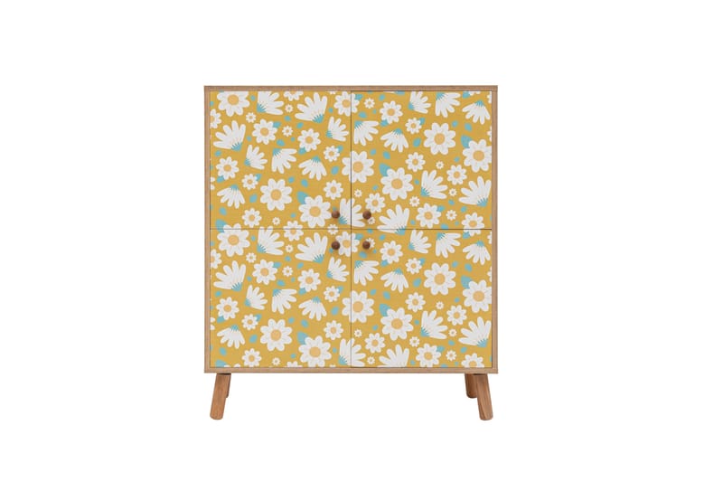 Posy Highboard 95x111 cm Brun/Hvit - Hanah Home - Oppbevaring - Skap - Oppbevaringsskap