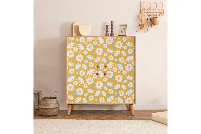 Posy Highboard 95x111 cm Brun/Hvit - Hanah Home - Oppbevaring - Skap - Oppbevaringsskap