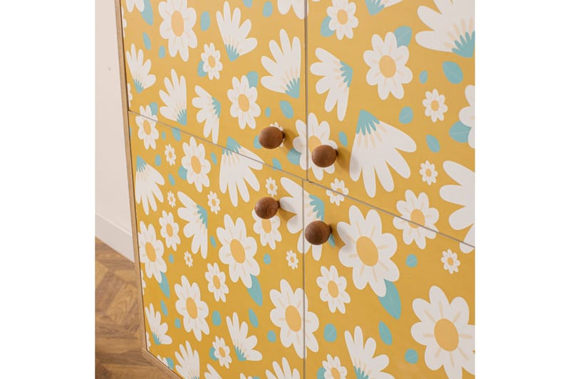 Posy Highboard 95x111 cm Brun/Hvit - Hanah Home - Oppbevaring - Skap - Oppbevaringsskap