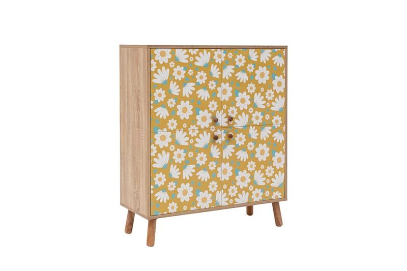 Posy Highboard 95x111 cm Brun/Hvit - Hanah Home - Oppbevaring - Skap - Oppbevaringsskap