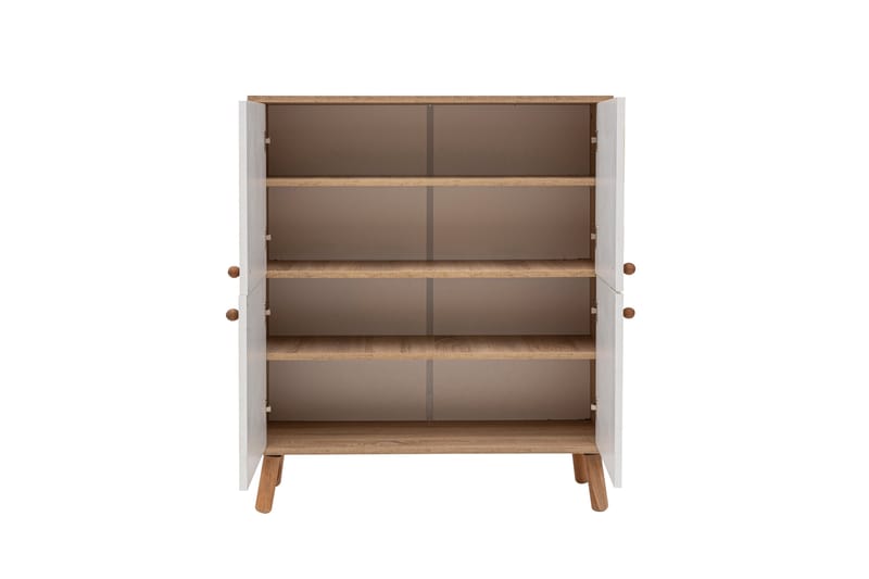 Posy Highboard 95x111 cm Brun/Hvit - Hanah Home - Oppbevaring - Skap - Oppbevaringsskap