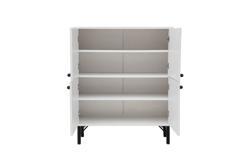 Sia Highboard 95x111 cm Hvit/Brun/Lilla/Gul - Hanah Home - Oppbevaring - Skap - Oppbevaringsskap