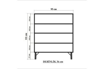 Terrazzo Highboard 95x111 cm Hvit - Hanah Home - Oppbevaring - Skap - Oppbevaringsskap