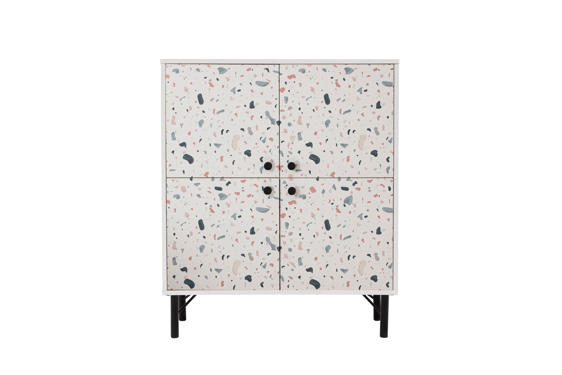 Terrazzo Highboard 95x111 cm Hvit - Hanah Home - Oppbevaring - Skap - Oppbevaringsskap