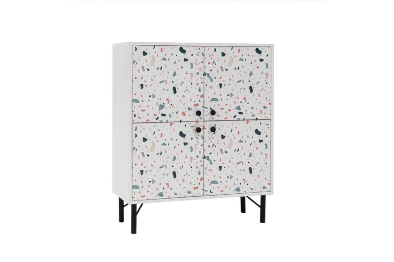Terrazzo Highboard 95x111 cm Hvit - Hanah Home - Oppbevaring - Skap - Oppbevaringsskap
