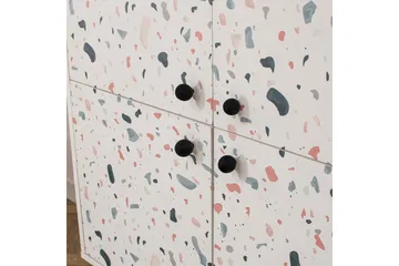 Terrazzo Highboard 95x111 cm Hvit - Hanah Home - Oppbevaring - Skap - Oppbevaringsskap