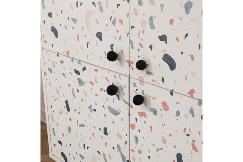 Terrazzo Highboard 95x111 cm Hvit - Hanah Home - Oppbevaring - Skap - Oppbevaringsskap