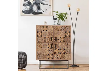 Quantum Solo Highboard 93x115 cm Svart/Brun - Hanah Home - Oppbevaring - Skap - Oppbevaringsskap