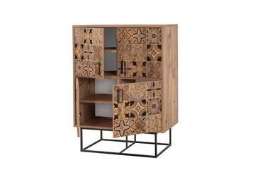 Quantum Solo Highboard 93x115 cm Svart/Brun - Hanah Home - Oppbevaring - Skap - Oppbevaringsskap