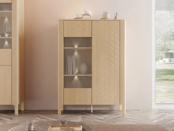 Aggarwal Vitrineskap 103 cm med Belysning - Oppbevaring - Skap - Vitrineskap