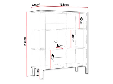Aggarwal Vitrineskap 103 cm - Oppbevaring - Skap - Vitrineskap