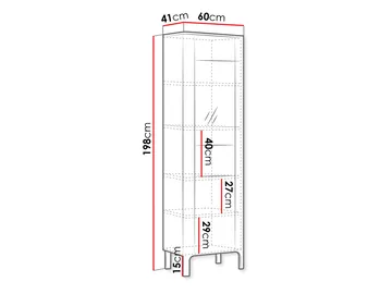 Aggarwal Vitrineskap 60 cm med Belysning - Oppbevaring - Skap - Vitrineskap