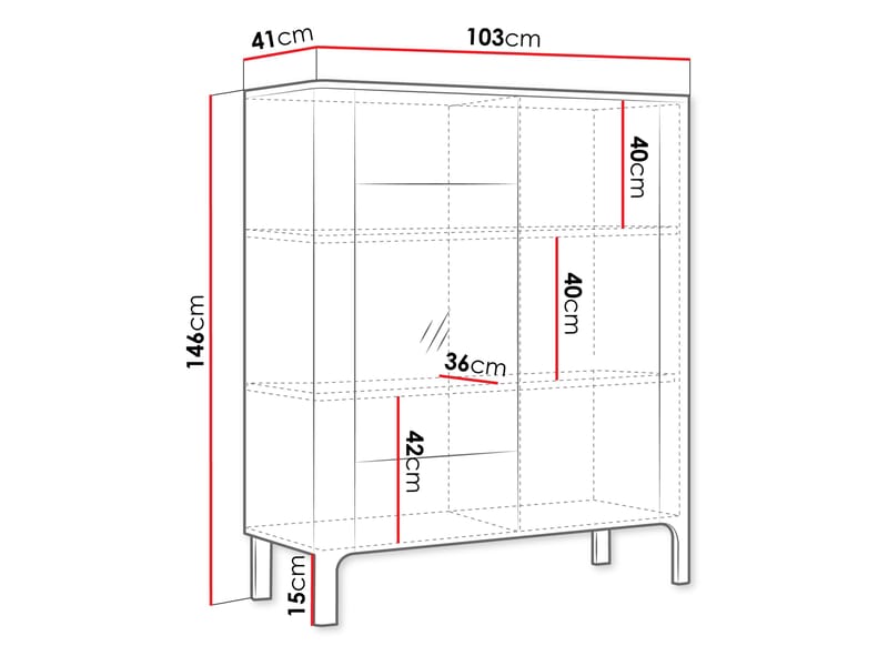 Aggarwal Vitrinskap 103 cm i Tre med Glassdør - Brun - Oppbevaring - Skap - Vitrineskap