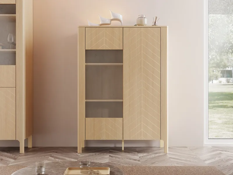 Aggarwal Vitrinskap 103 cm i Tre med Glassdør - Brun - Oppbevaring - Skap - Vitrineskap