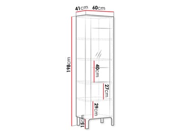 Aggarwal Vitrinskap 60 cm med Oppbevaring i Tre med Glassfront - Brun - Oppbevaring - Skap - Vitrineskap