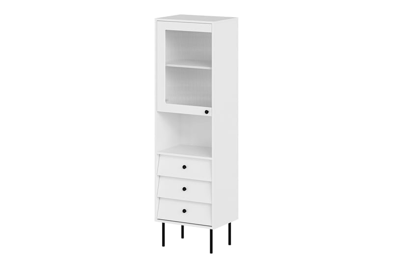 Akilesh Vitrineskap 52x180 cm - Hvit - Oppbevaring - Skap - Vitrineskap