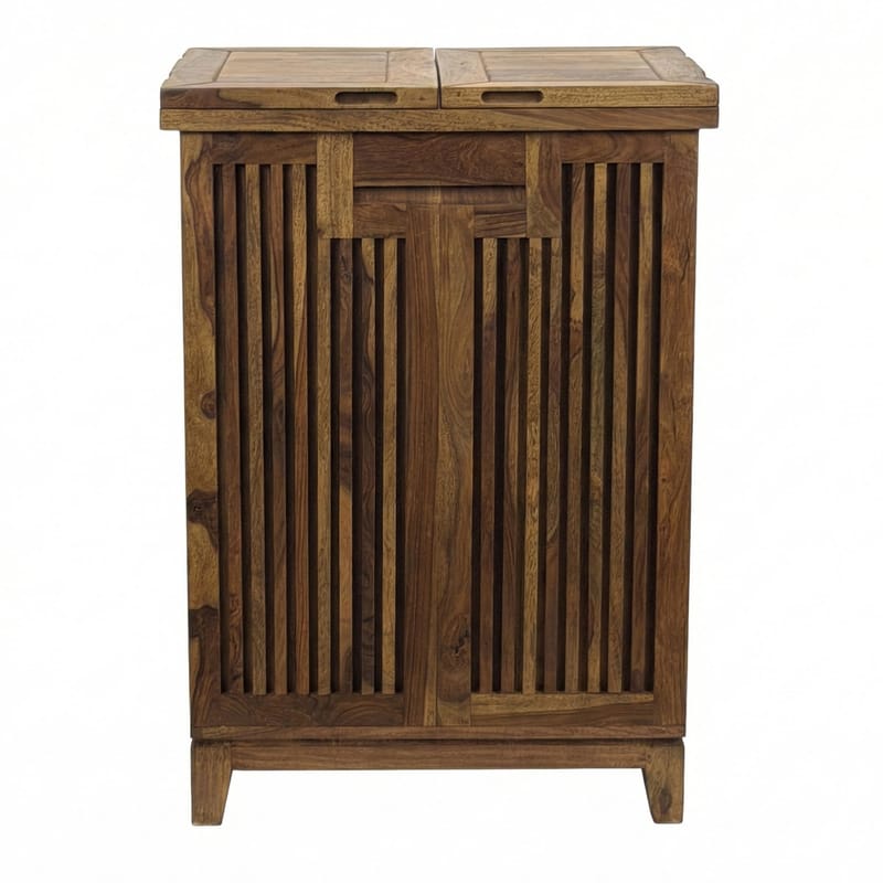 Avelo barskap 65 cm i massivt sheeshamtre med nedfellbar design - naturtre - Oppbevaring - Skap - Barskap