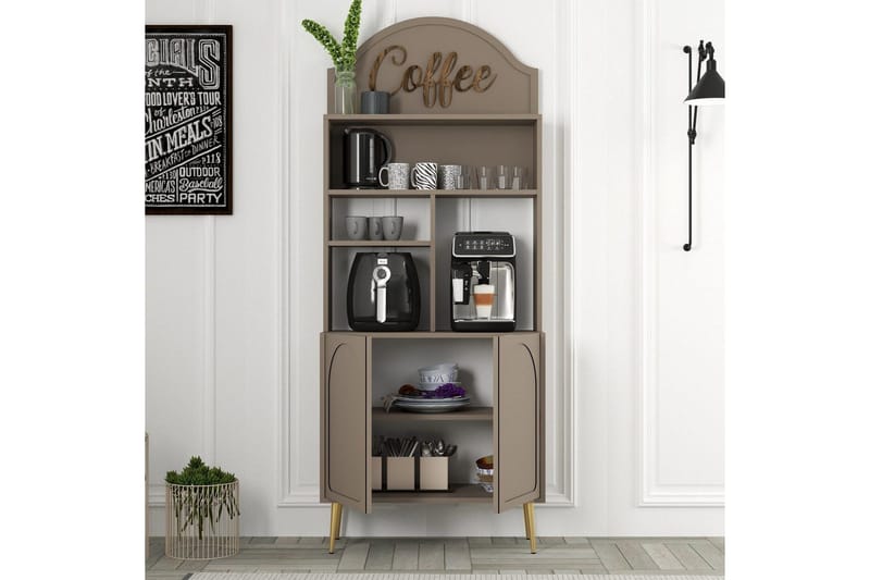 Bar Kaffeskap Hazim To Atlas / Gull - Atlas / Gull - Oppbevaring - Skap - Barskap