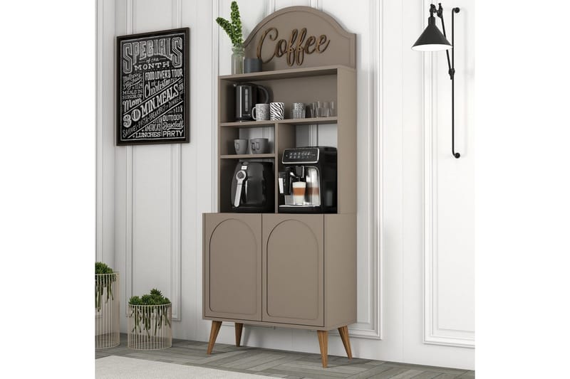 Bar Kaffeskap Hazim To Atlas / Valnøtt - Atlas / Valnøtt - Oppbevaring - Skap - Barskap