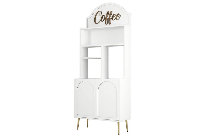 Bar Kaffeskap Hazim To Hvit / Gull - Hvit / Gull - Oppbevaring - Skap - Barskap