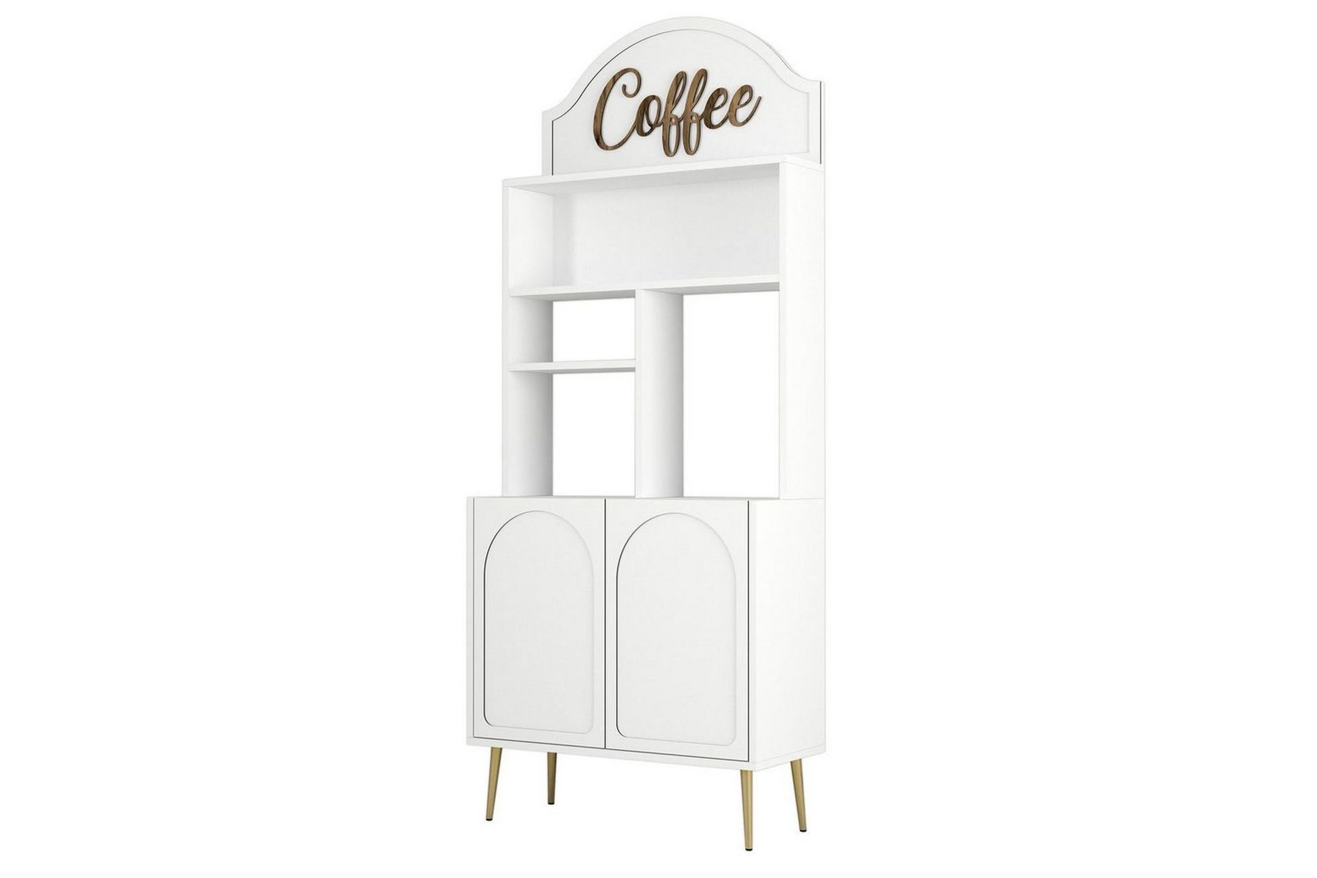 Bar Kaffeskap Hazim To Hvit / Gull - Hvit / Gull