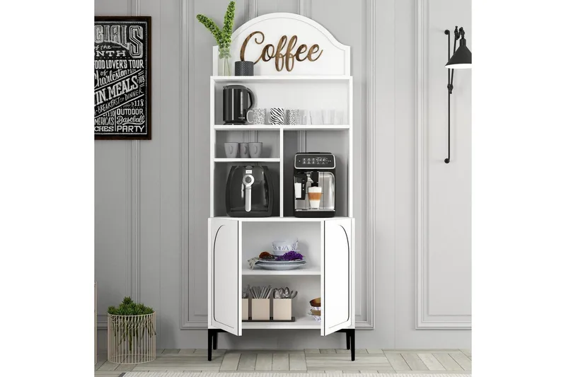 Bar Kaffeskap Hazim To Hvit / Svart - Hvit / Svart - Oppbevaring - Skap - Barskap