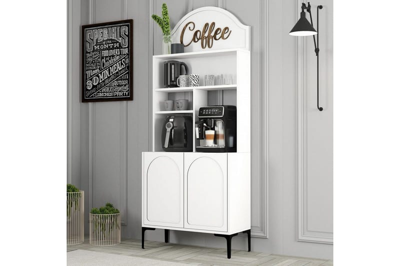 Bar Kaffeskap Hazim To Hvit / Svart - Hvit / Svart - Oppbevaring - Skap - Barskap