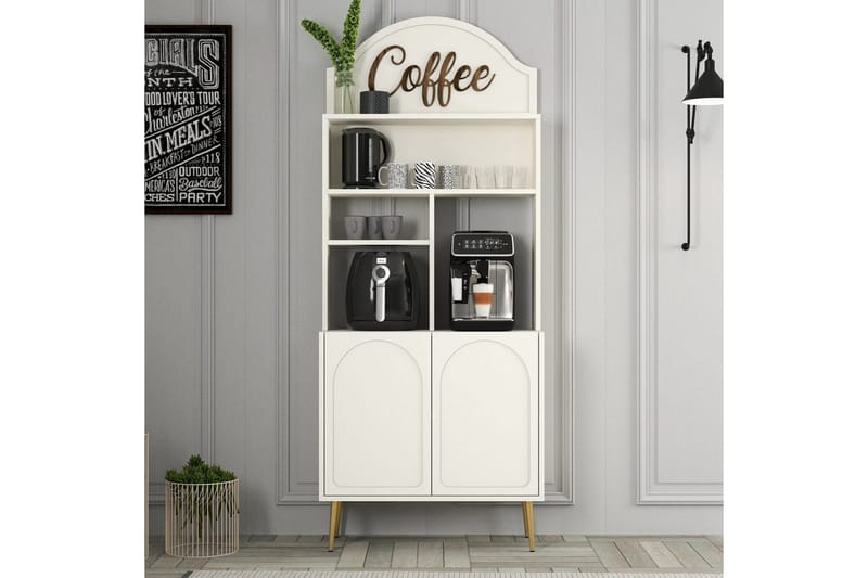 Bar Kaffeskap Hazim To Krem / Gull - Krem / Gull - Oppbevaring - Skap - Barskap