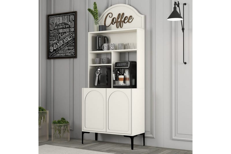 Bar Kaffeskap Hazim To Krem / Svart - Krem / Svart - Oppbevaring - Skap - Barskap