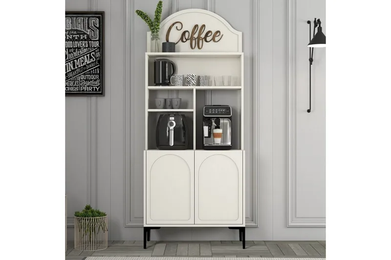 Bar Kaffeskap Hazim To Krem / Svart - Krem / Svart - Oppbevaring - Skap - Barskap