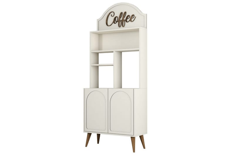 Bar Kaffeskap Hazim To Krem / Valnøtt - Krem / Valnøtt - Oppbevaring - Skap - Barskap