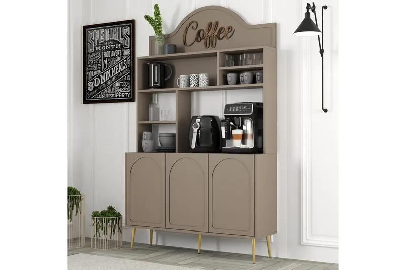 Bar Kaffeskap Hazim Tre Atlas / Gull - Atlas / Gull - Oppbevaring - Skap - Barskap