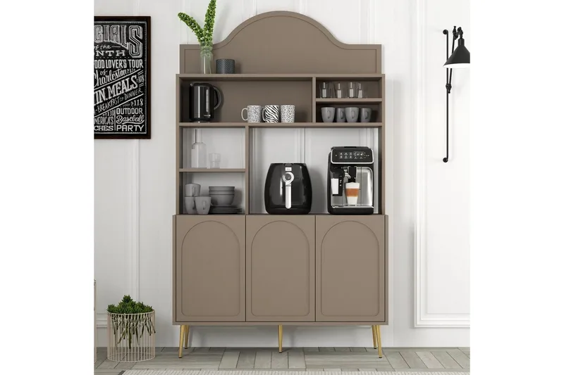 Bar Kaffeskap Hazim Tre Atlas / Gull - Atlas / Gull - Oppbevaring - Skap - Barskap