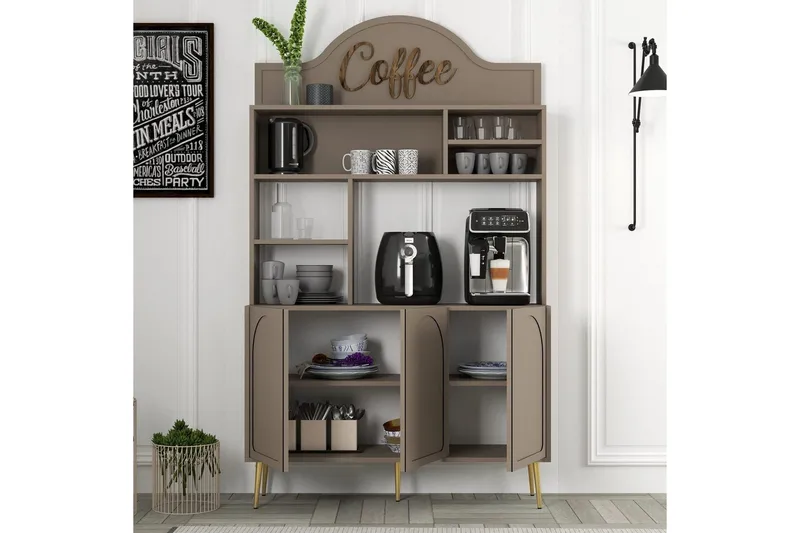 Bar Kaffeskap Hazim Tre Atlas / Gull - Atlas / Gull - Oppbevaring - Skap - Barskap