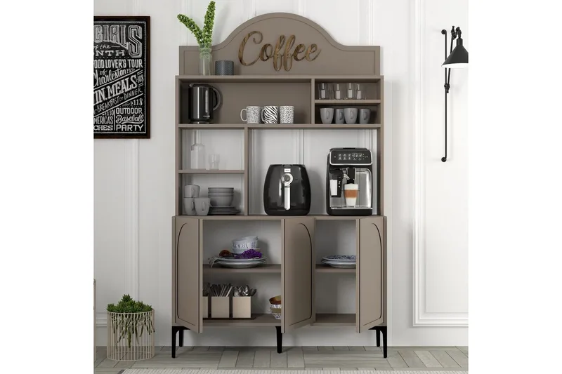 Bar Kaffeskap Hazim Tre Atlas / Svart - Atlas / Svart - Oppbevaring - Skap - Barskap