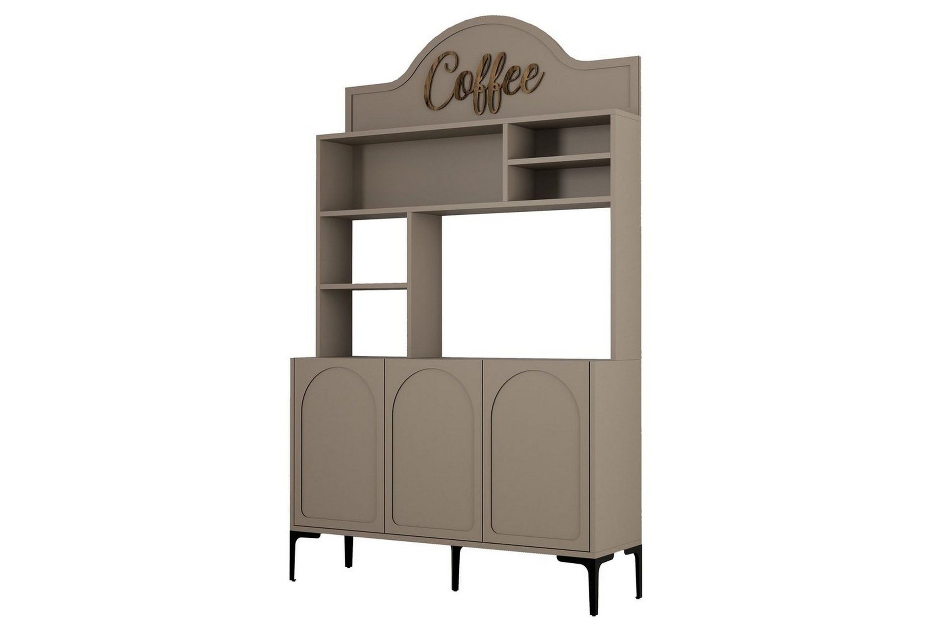 Bar Kaffeskap Hazim Tre Atlas / Svart - Atlas / Svart