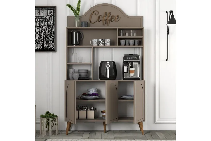 Bar Kaffeskap Hazim Tre Atlas / Valnøtt - Atlas / Valnøtt - Oppbevaring - Skap - Barskap