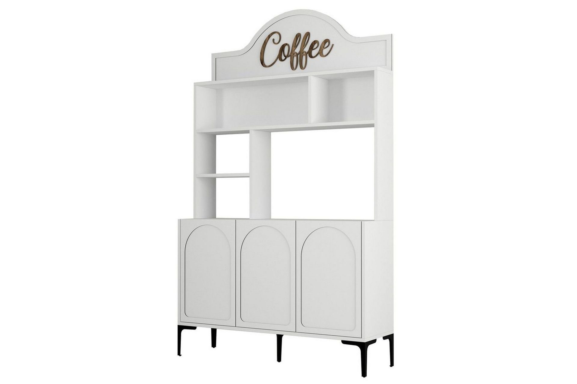 Bar Kaffeskap Hazim Tre Hvit / Svart - Hvit / Svart