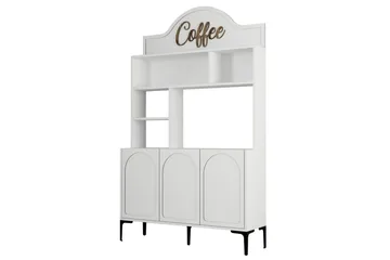 Bar Kaffeskap Hazim Tre Hvit / Svart