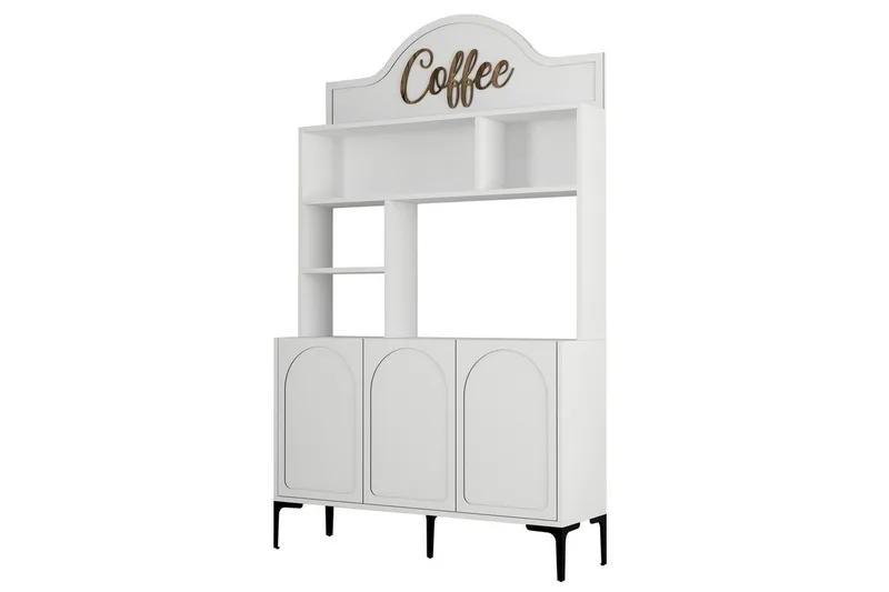 Bar Kaffeskap Hazim Tre Hvit / Svart - Hvit / Svart - Oppbevaring - Skap - Barskap