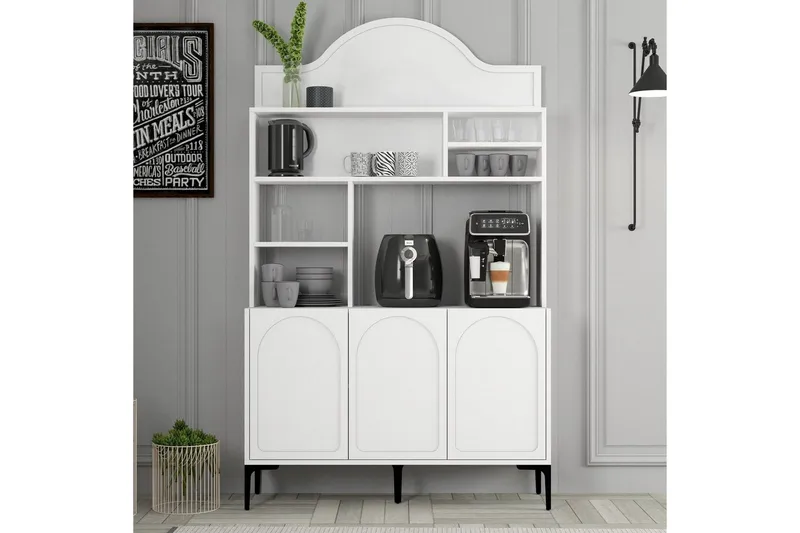 Bar Kaffeskap Hazim Tre Hvit / Svart - Hvit / Svart - Oppbevaring - Skap - Barskap