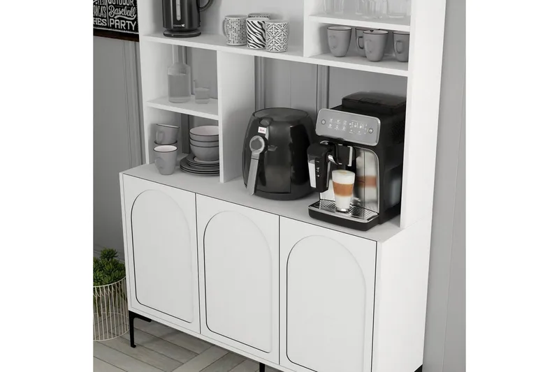 Bar Kaffeskap Hazim Tre Hvit / Svart - Hvit / Svart - Oppbevaring - Skap - Barskap