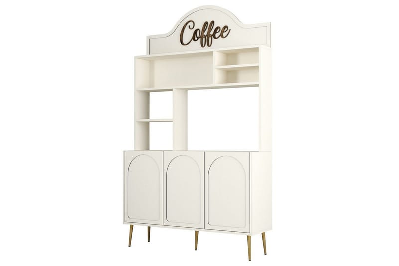 Bar Kaffeskap Hazim Tre Krem / Gull - Krem / Gull - Oppbevaring - Skap - Barskap