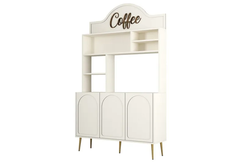 Bar Kaffeskap Hazim Tre Krem / Gull - Krem / Gull - Oppbevaring - Skap - Barskap