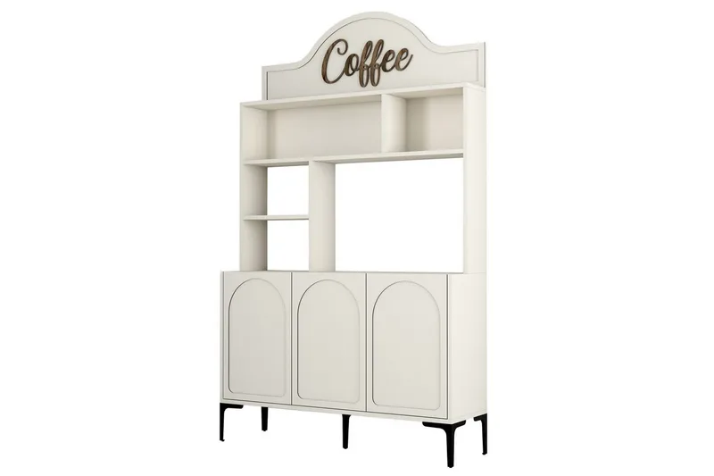 Bar Kaffeskap Hazim Tre Krem / Svart - Krem / Svart - Oppbevaring - Skap - Barskap