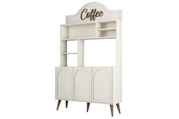 Bar Kaffeskap Hazim Tre Krem / Valnøtt