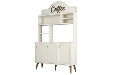 Bar Kaffeskap Hazim Tre Krem / Valnøtt